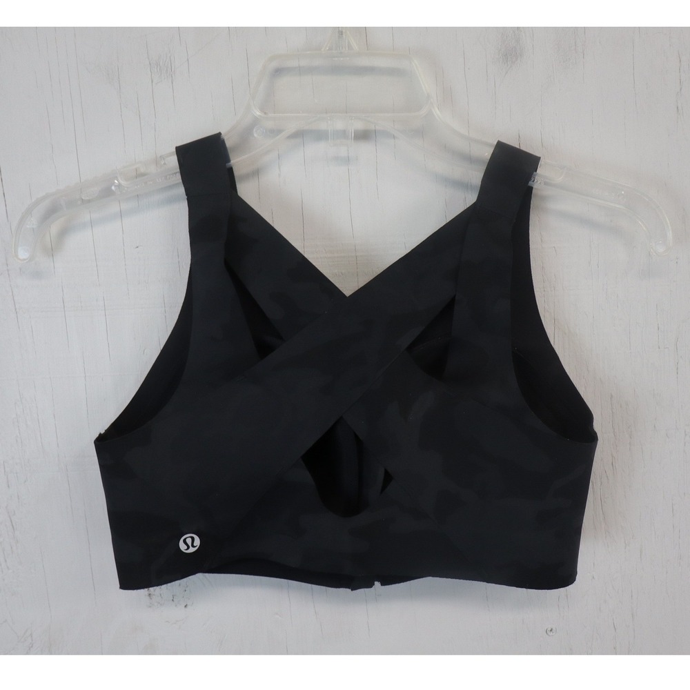 Lululemon Enlite Front Zip Sports Bra 34C Heritage 365 Camo Deep Coal Multi - Picture 3 of 6